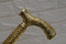 Handmade 39" Walking Stick with Gold Brass Handle, Egyptian Walking Cane, Ebony Wood Walking Stick, Wooden Cane