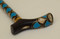 Handcrafted Egyptian 36" Turquoise and Mother of Pearl Inlay Wooden Stick, 93 cm Wood Walking Cane, Ebony Wood Walking Stick, Wooden Cane