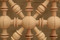 Custom turned spindle wall panel — hand-carved Egyptian mashrabiya woodwork