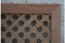 Diagonal lattice cabinet doors — solid wood grain and finish detail