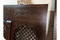 Custom mashrabiya bed frame and headboard — hand-carved Egyptian mashrabiya woodwork