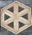 Hexagonal Six-Point Star Wood Mosaic Ceiling Panel — Beech & Walnut Marquetry, Custom Size