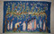 3.7 FT Handwoven Egyptian Kilim Tapestry , Tree Harvest Village Wall Hanging Scene