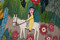 Hand woven tapestry-large 6.5 ft-egyptian folk art wall hanging-kilim rug decor