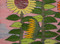 32x22" Handwoven Egyptian Wool Tapestry, Sunflowers Doves Wall Hanging, Signed Original Folk Art