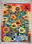 33x24" Handwoven Egyptian Wool Tapestry, Sunflowers Sunset Red Wall Hanging, Signed Original Folk Art