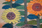 33x24" Handwoven Egyptian Wool Tapestry, Sunflowers Sunset Red Wall Hanging, Signed Original Folk Art
