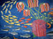 9.2x5.7 ft Extra Large Handwoven Egyptian Wool Tapestry, Coral Reef Wall Hanging, Signed Kilim Rug Folk Art
