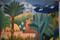 10x5.7 ft Extra Large Handwoven Egyptian Wool Tapestry, Village Life Wall Hanging, Signed Kilim Rug Folk Art