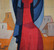 47x32" Handwoven Egyptian Wool Tapestry, Woman Carrying Bread Wall Hanging, Signed Original Folk Art