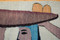 47x32" Handwoven Egyptian Wool Tapestry, Woman Carrying Bread Wall Hanging, Signed Original Folk Art