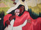 47x39" Handwoven Egyptian Wool Tapestry, Mother and Child Wall Hanging, Signed Original Folk Art