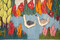 Egyptian Village Dovecote Weaving, Signed Handwoven Wool Tapestry Wall Art, Folk Art Original