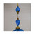 Blue Hand-Blown Glass Pendant Lamp, Moroccan Brass