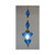 Blue Hand-Blown Glass Pendant Lamp, Moroccan Brass