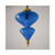 Blue Hand-Blown Glass Pendant Lamp, Moroccan Brass