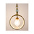 Hand-Blown Glass Pendant Lamp, Moroccan Brass
