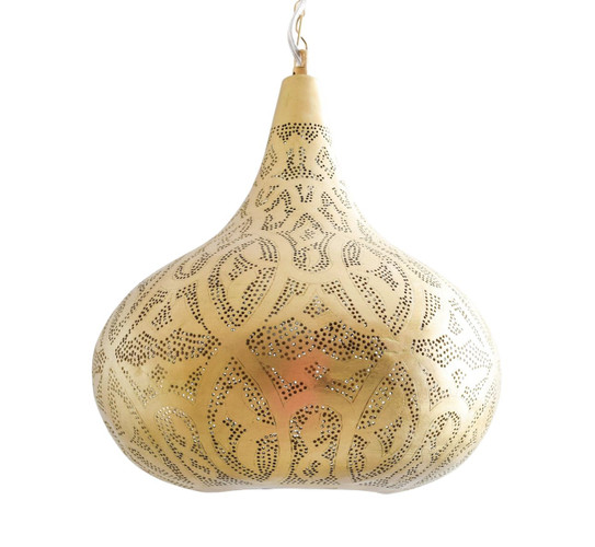 Moroccan Brass Hallway Ceiling Light – Handcrafted boho-style fixture with intricate brass cutwork, ideal for hallways, entryways, or corridor lighting.