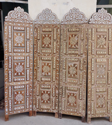 Handmade Egyptian Mashrabiya Screen  / Handmade Egyptian Mother of Pearl Tissue Box Cover  / Vintage Mother of Pearl Inlaid Jewelry Box – Moroccan Chest 