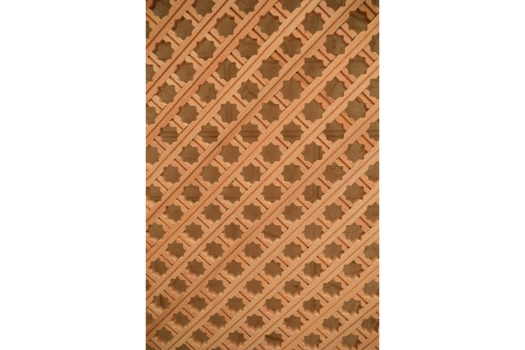 Star mashrabiya lattice panel in hand-cut solid wood