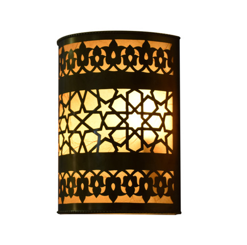 2 Moroccan Matte Gold Brass Wall Lamps/Sconces | E Kenoz