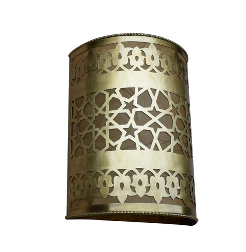 2 Moroccan Matte Gold Brass Wall Lamps/Sconces – Handcrafted