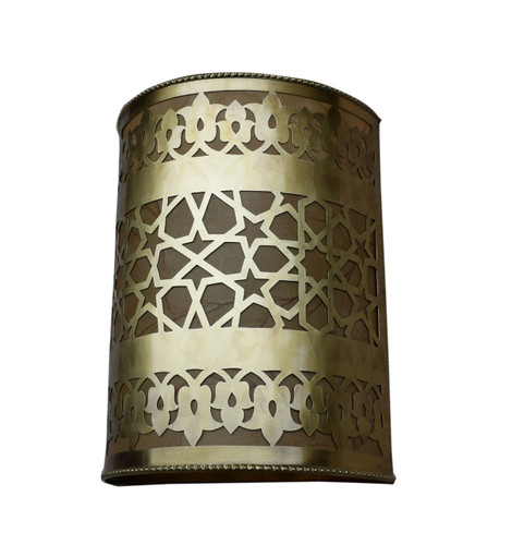 2 Moroccan Matte Gold Brass Wall Lamps/Sconces | E Kenoz