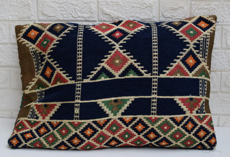 25 * 17" Egyptian Bedouin Kilim Cushion Cover, Decorative Pillow Cover, Moroccan Home Decor, Boho Nomad Throw pillow, Tribal Cushion #20