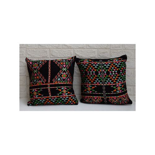 Set of 2 Egyptian Bedouin Kilim Cushion Cover, Decorative Pillow Cover, Moroccan Home Decor, Boho Nomad Throw pillow, Tribal Cushion #06