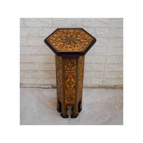 Handmade Syrian Mosaic Side Table, Moroccan Marquetry Inlaid Table, Morocco Wooden Table, Coffee Table, Home Decor, Moroccan Furniture