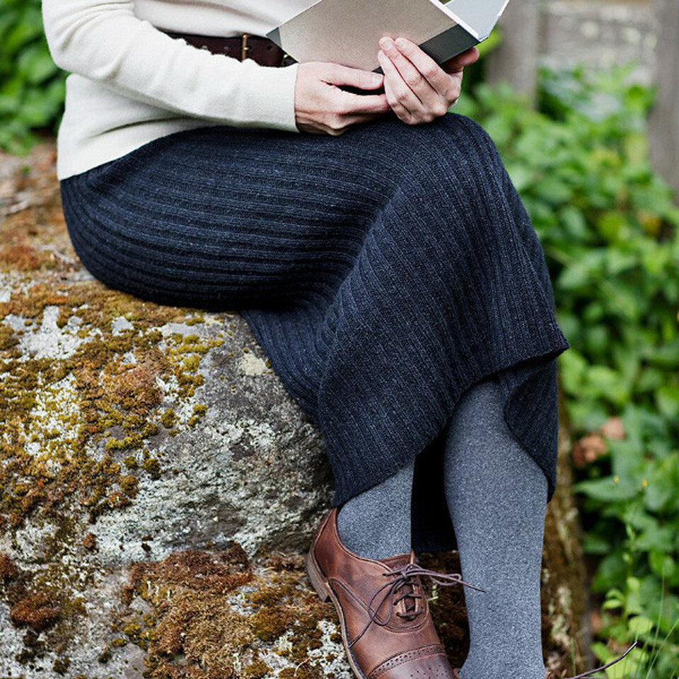 Churchmouse Pattern Ribbed Pencil Skirt The Websters - Main Image