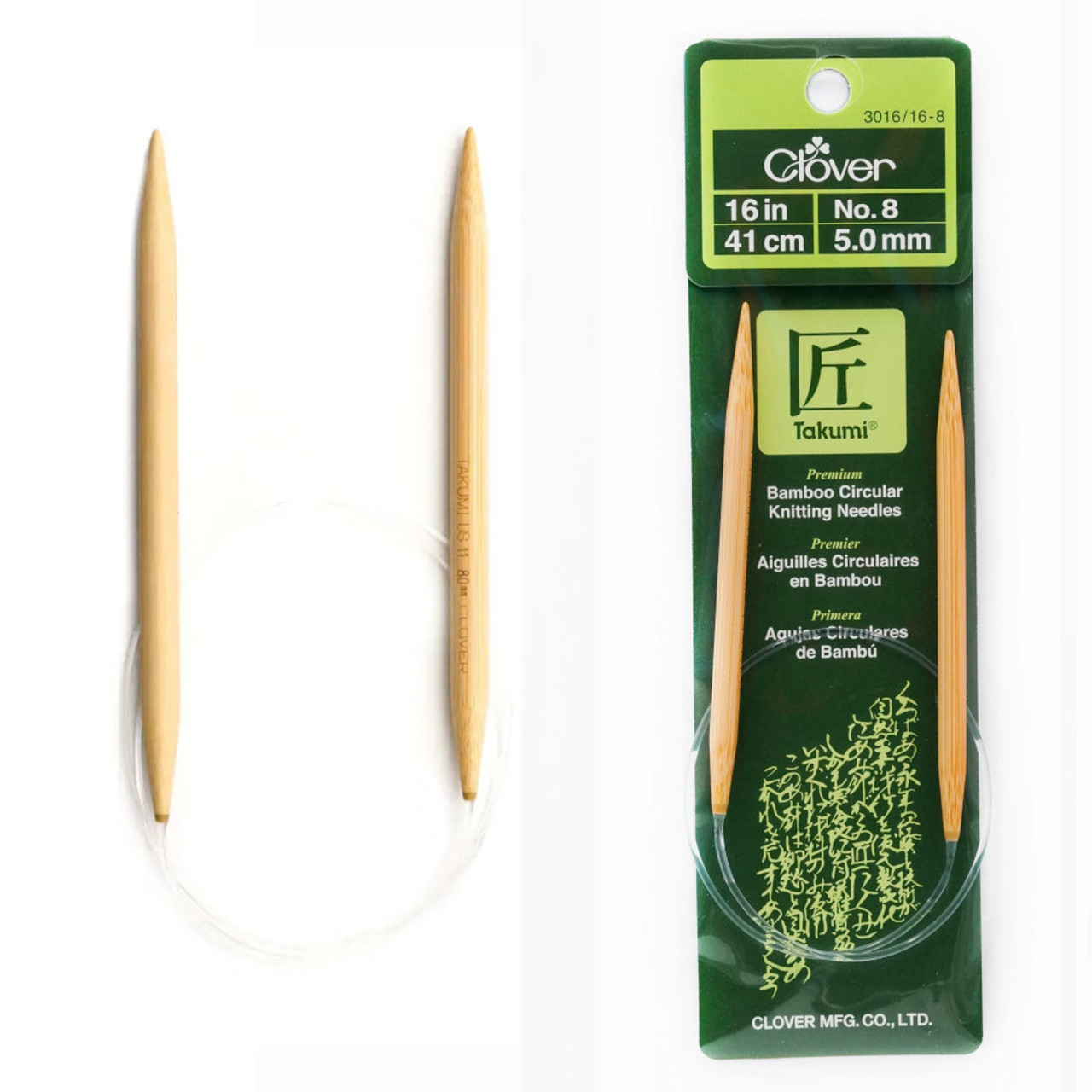 Clover Takumi Bamboo Circular Knitting Needles 16 Inches - The