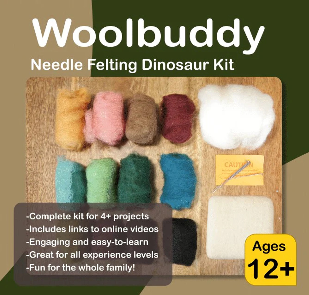 Woolbuddy Dinosaur Needle Felting Kit – StevenBe