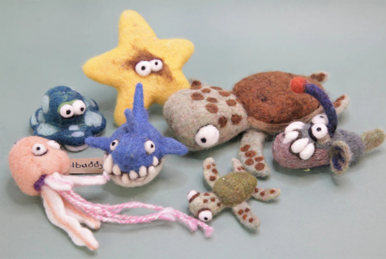 Woolbuddy Sea Animal Needle Felting Kit Felt Animal Kit Handmade Felting  Wool with 2 Felting Needles and Instruction (Sea Turtle)