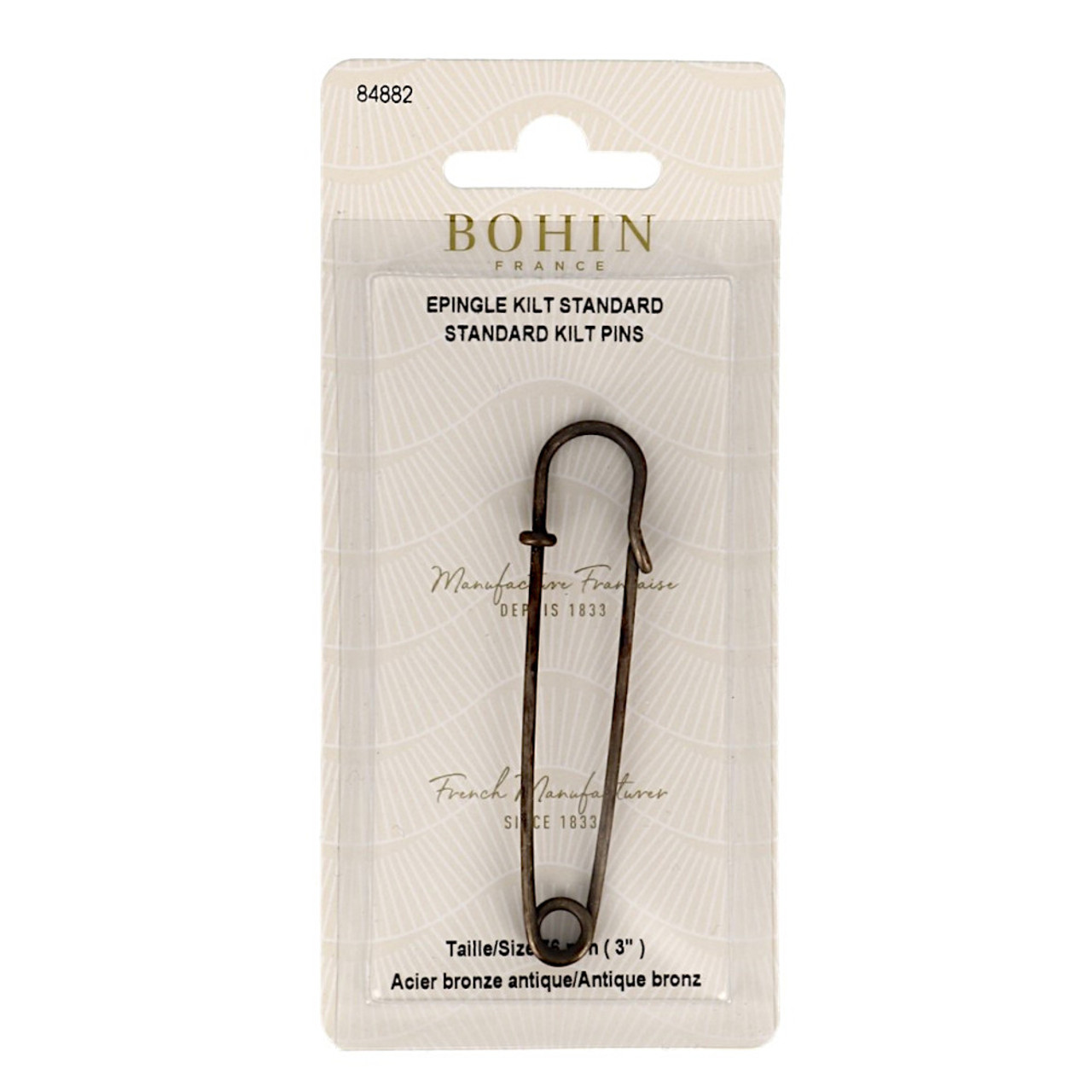 Bohin 3.0 Inch Kilt Pin Antique Bronze