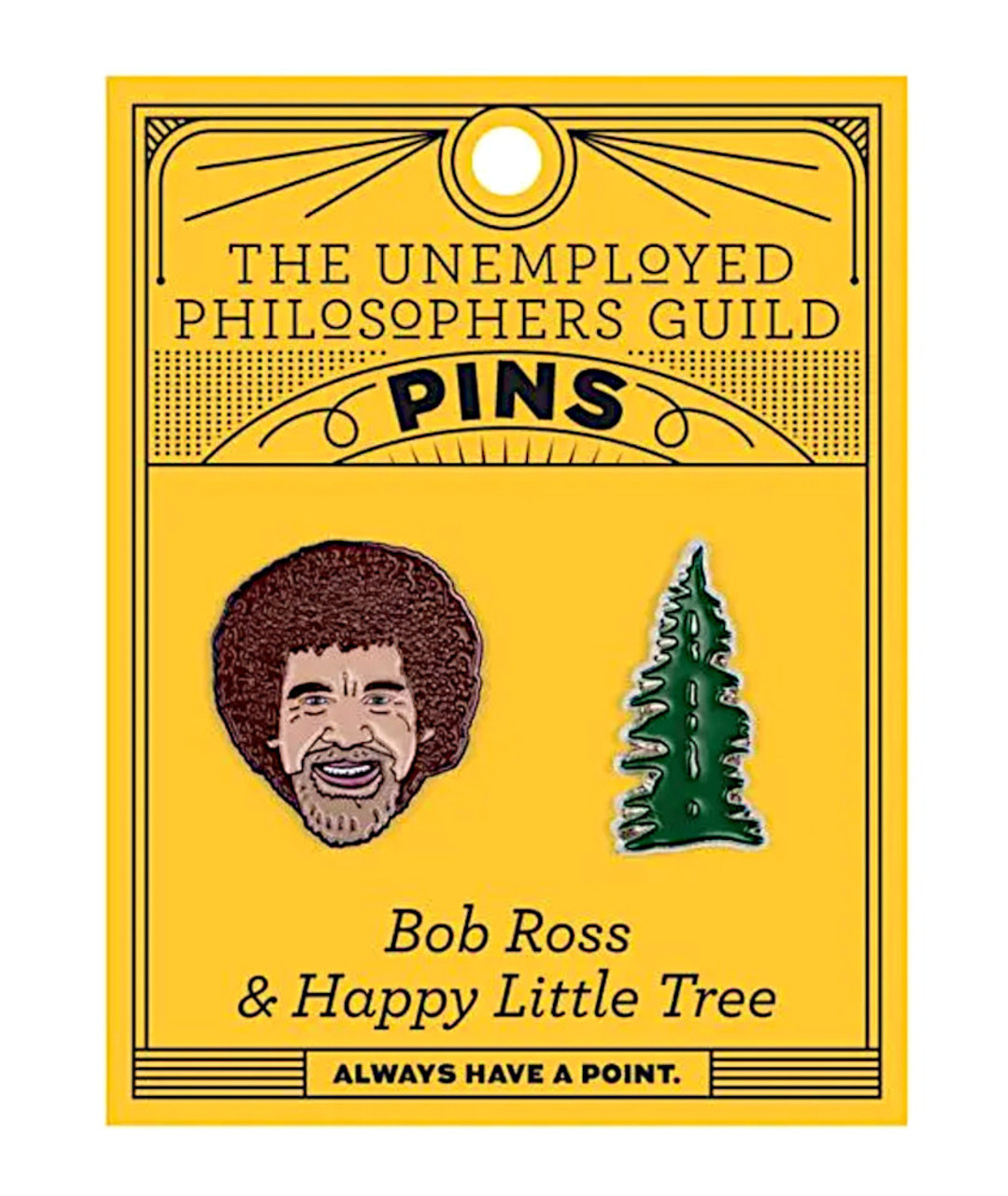 Bob Ross & Tree Enamel Pin Set