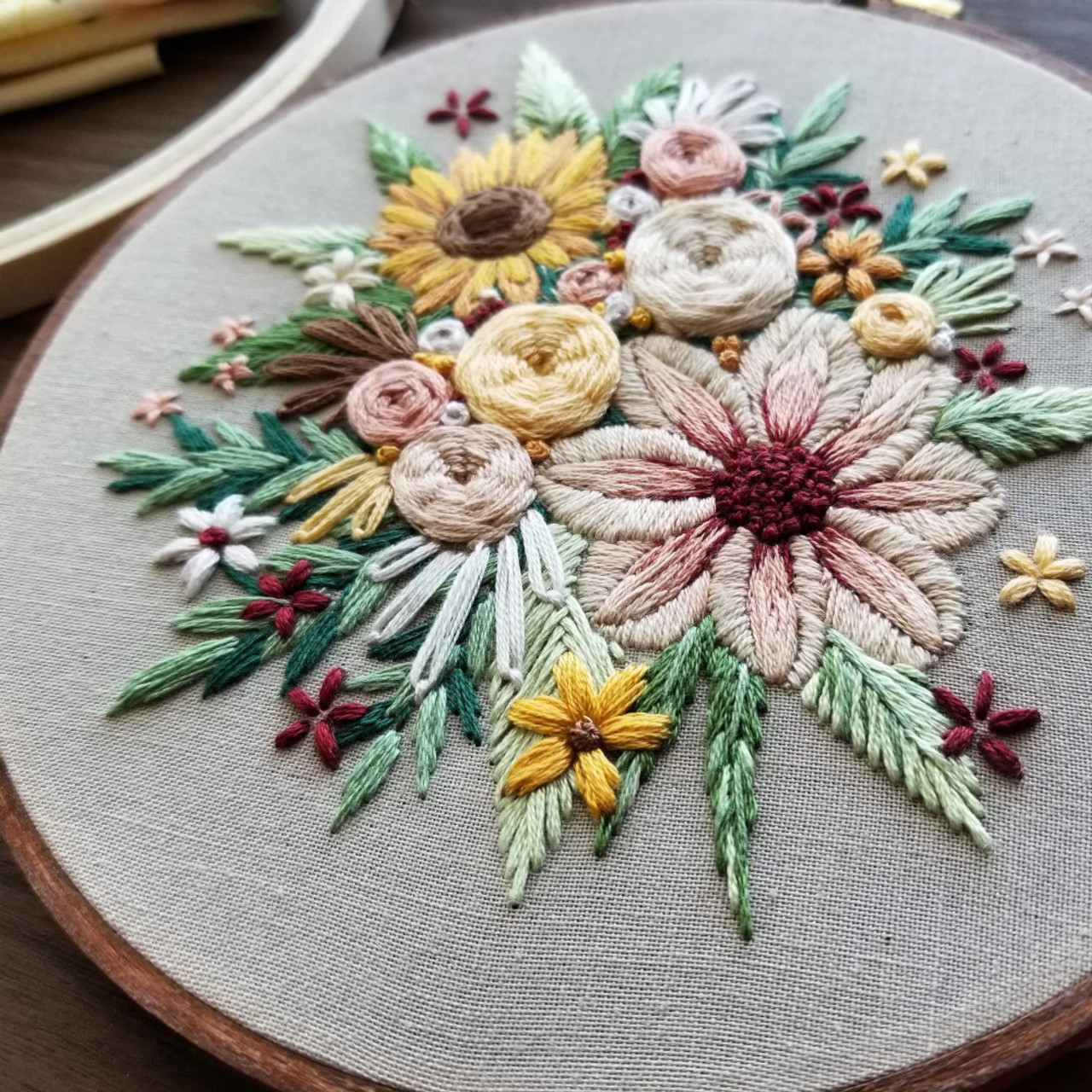 Floral Flourish Hand Embroidery Kit - Stitched Modern
