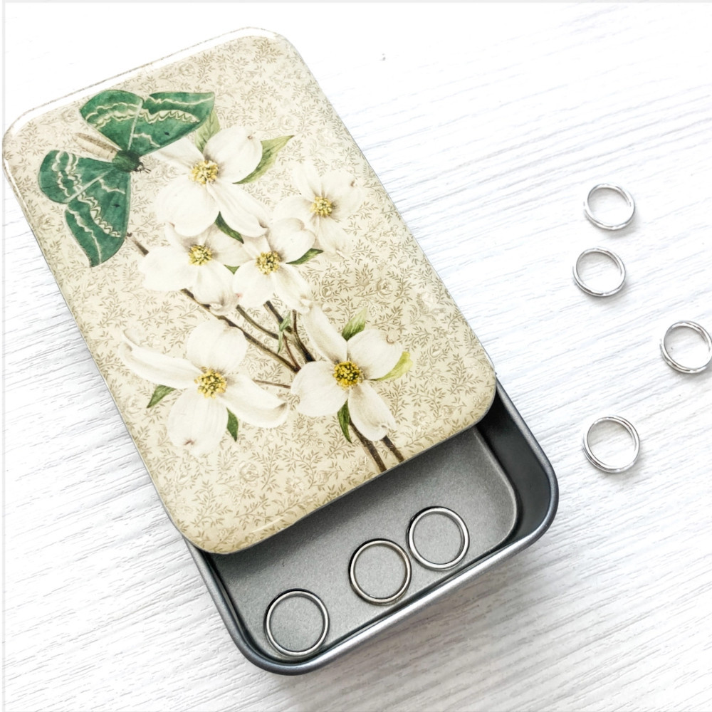 Firefly Notes Tin Large Green Moth and Dogwood - The Websters