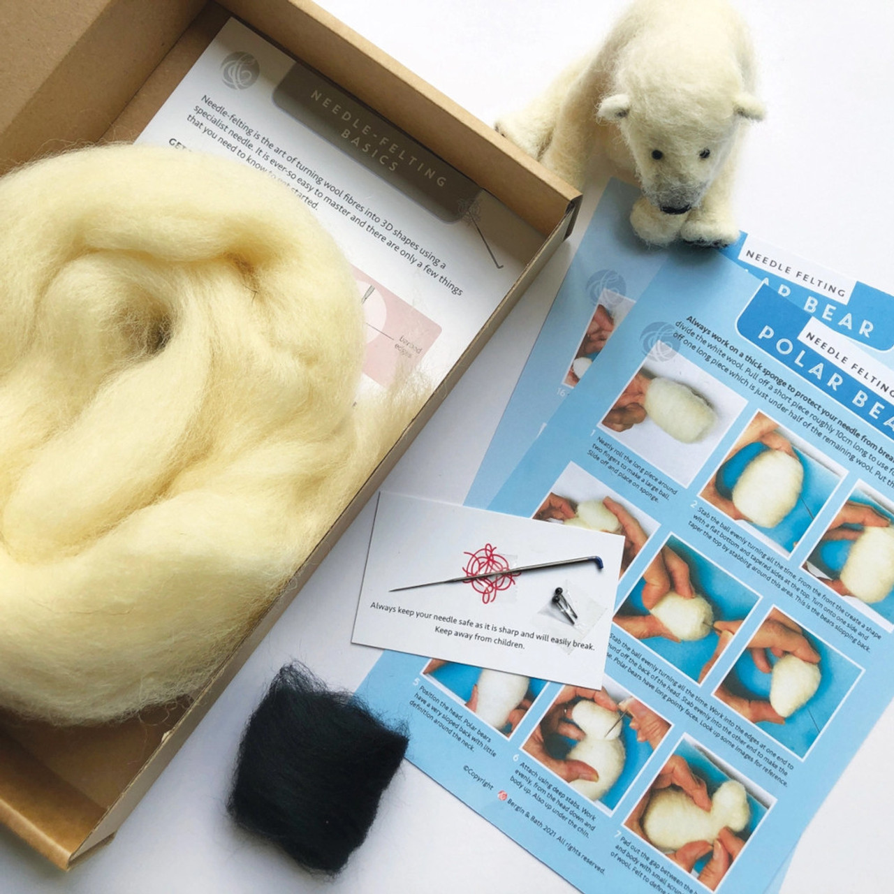 Bergin & Bath Needle Felting Kit Polar Bear