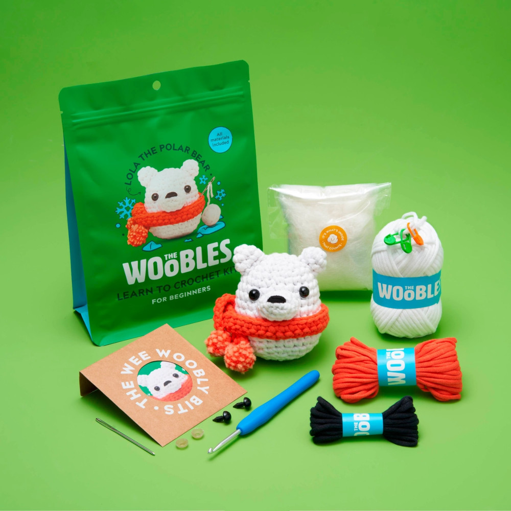 Woobles Beginner Crochet Kit Lola Polar Bear - The Websters