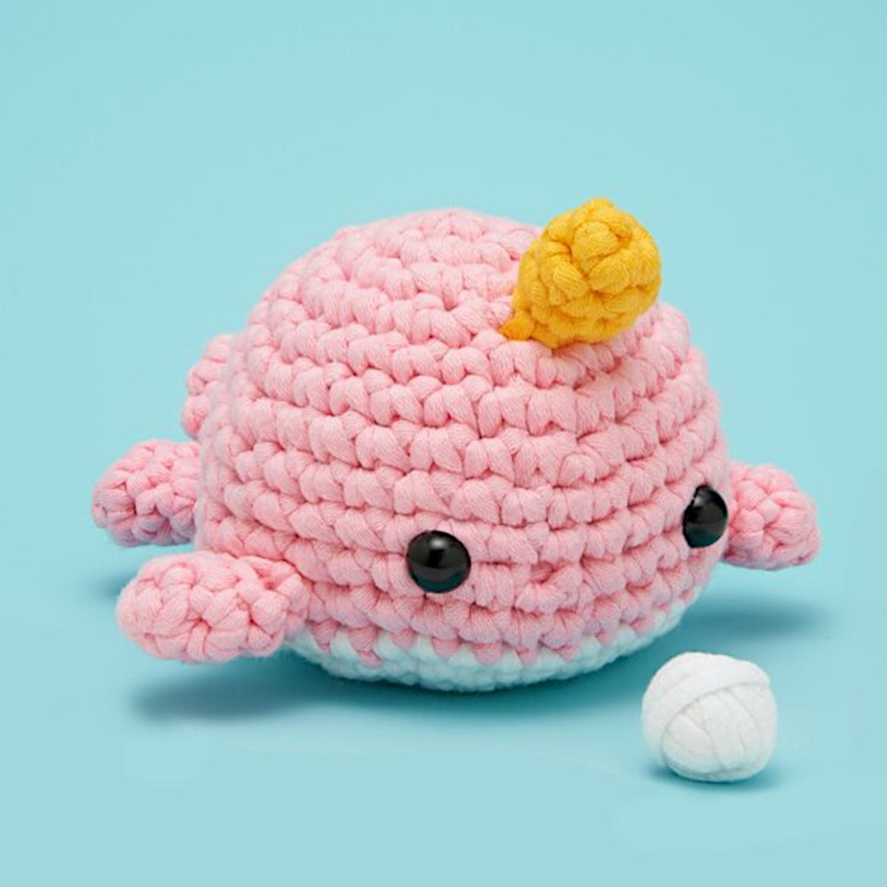 Woobles Beginner Crochet Kit Bjorn Narwhal (Pink) - The Websters