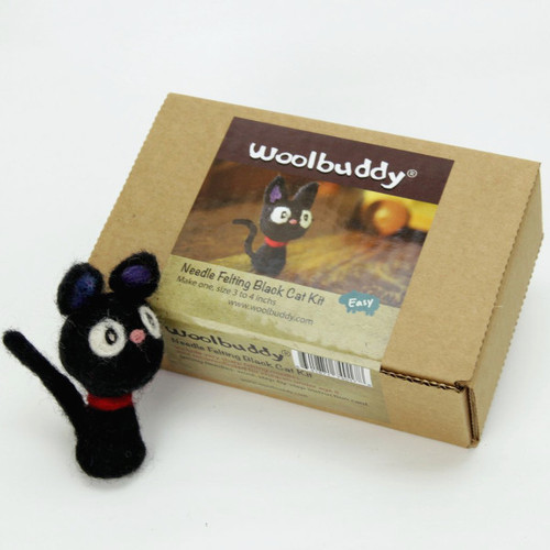 Woolbuddy Needle Felting Kit Black Cat-0