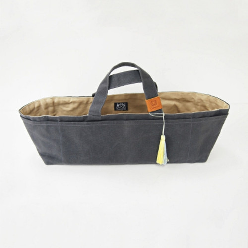 Cohana Waxed Canvas Tool Tote Gray with Yellow Tassel-0