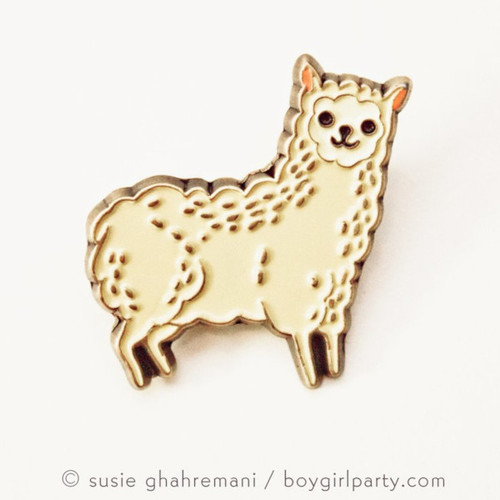 Boy Girl Party Enamel Pin Llama