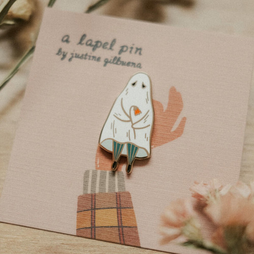 Justine Gilbuena Enamel Pin Shy Ghost