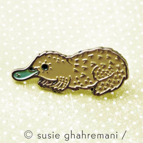 Boy Girl Party Enamel Pin Platypus