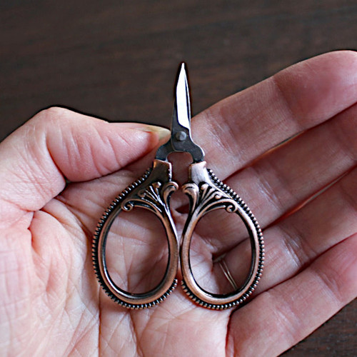 Never Not Knitting Mini Embroidery Scissors Antique Copper