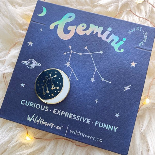 Wildflower + Co. Enamel Pin Constellation Zodiac Gemini