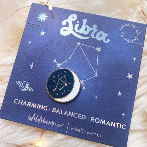 Wildflower + Co. Enamel Pin Constellation Zodiac Libra