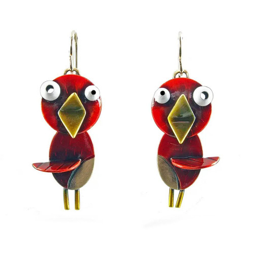 Chickenscratch Earrings Songbird Red